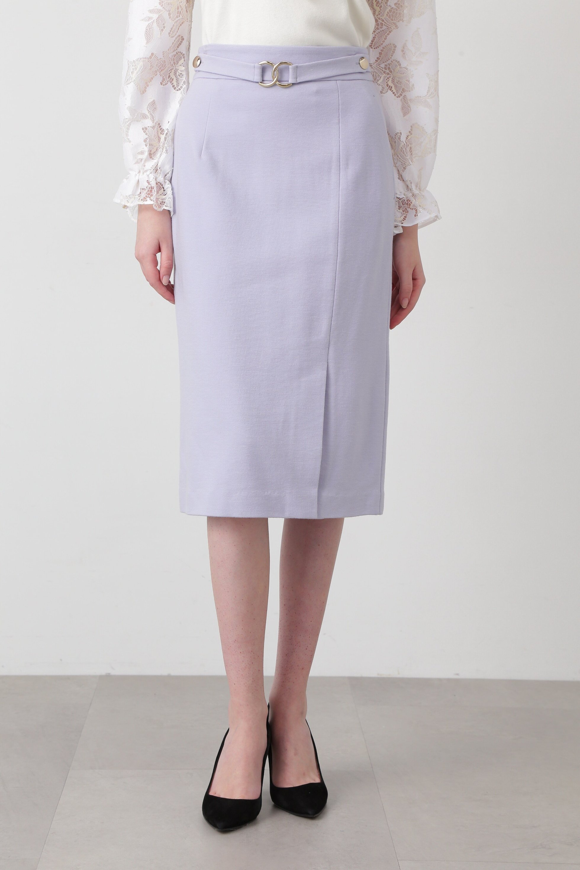 【ピンキーアンドダイアン/Pinky&Dianne】のクロスバックルタイトスカート インテリア・キッズ・メンズ・レディースファッション・服の通販 founy(ファニー) 　ファッション　Fashion　レディースファッション　Fashion for Women　スカート　Skirts　バッグ　Bags　シンプル　Simple, Minimal　スタンダード　Standard, Basic　ストレッチ　Stretch, Stretchy Fabric　タイトスカート　Pencil Skirt, Tight Skirt　ポケット　Pocket, Pocket Detail　エレガント 上品　Elegant　ラベンダー1|ID: prp329100004821151 ipo3291000000035036997