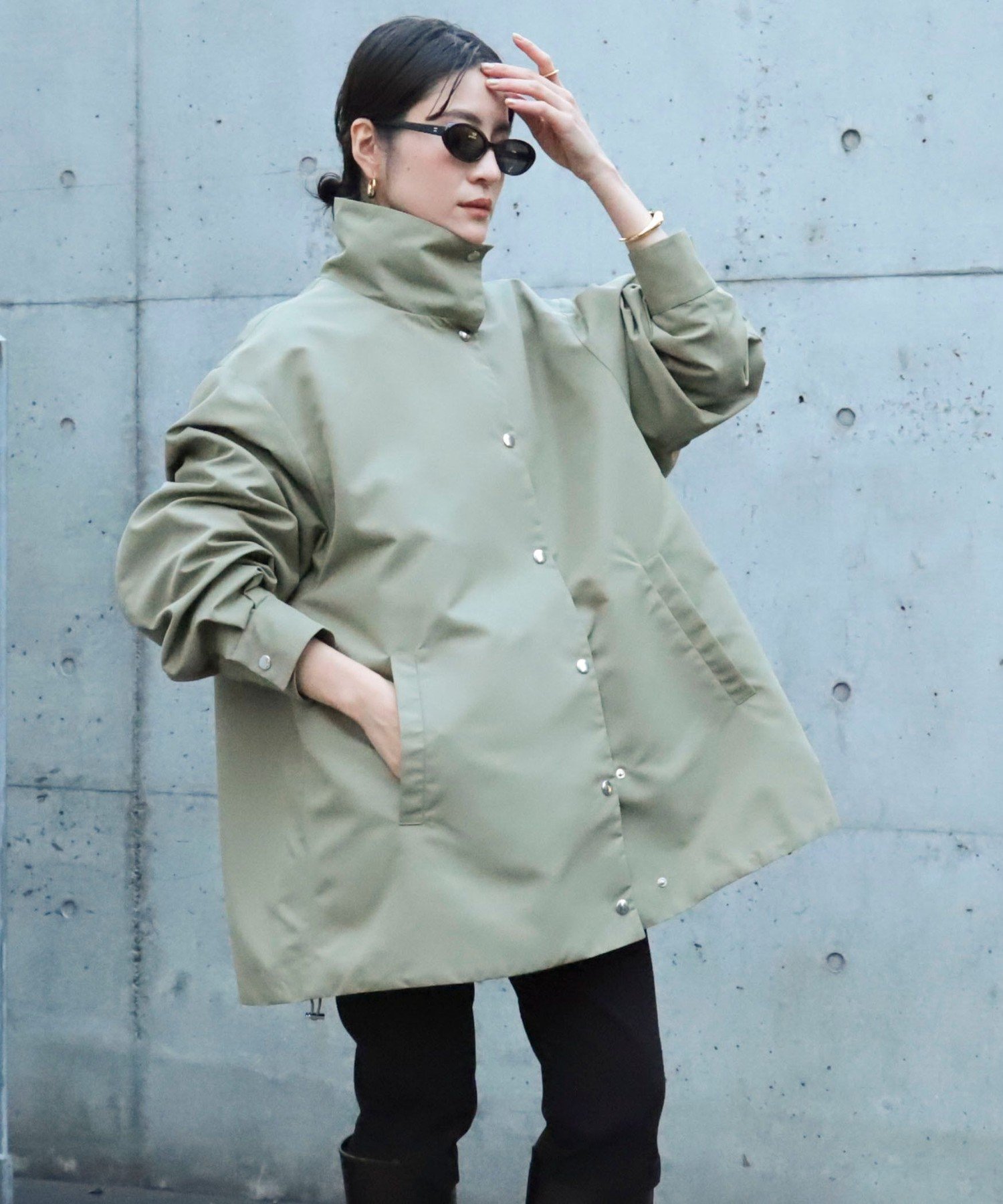 【ノーリーズ/NOLLEY'S】の【MAQWEL/マクウェル】スタンドネックコーチジャケット インテリア・キッズ・メンズ・レディースファッション・服の通販 founy(ファニー) 　ファッション　Fashion　レディースファッション　Fashion for Women　アウター　Coat / Outerwear Collection　レディースジャケット・軽アウター　Jackets　スタンド　Stand Collar, Upright Stand　トレンド　Trend, Trending Now　ドローコード　Drawcord, Drawstring Cord　バランス　Balance, Style Balance　フィット　Fit, Slim Fit　防寒　Cold Protection, Winter-Ready　ロング　Long, Long-Length　おすすめ　Recommended / Our Picks　2026年　2026　オリーブ|ID: prp329100004821152 ipo3291000000035037004