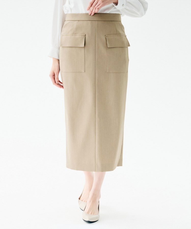 【アンタイトル/UNTITLED】の【ストレッチ性/洗える】アウトポケット ナロースカート インテリア・キッズ・メンズ・レディースファッション・服の通販 founy(ファニー) 　ファッション　Fashion　レディースファッション　Fashion for Women　スカート　Skirts　おすすめ　Recommended / Our Picks　アンサンブル　Ensemble Set　エレガント 上品　Elegant　カーディガン　Cardigan, Knitwear　シンプル　Simple, Minimal　スカーフ　Scarf, Neckwear　スタイリッシュ　Stylish, Fashionable　ストレッチ　Stretch, Stretchy Fabric　スマート　Smart, Elegant　ポケット　Pocket, Pocket Detail　洗える　Machine Washable　ベージュ|ID: prp329100004821156 ipo3291000000035037033