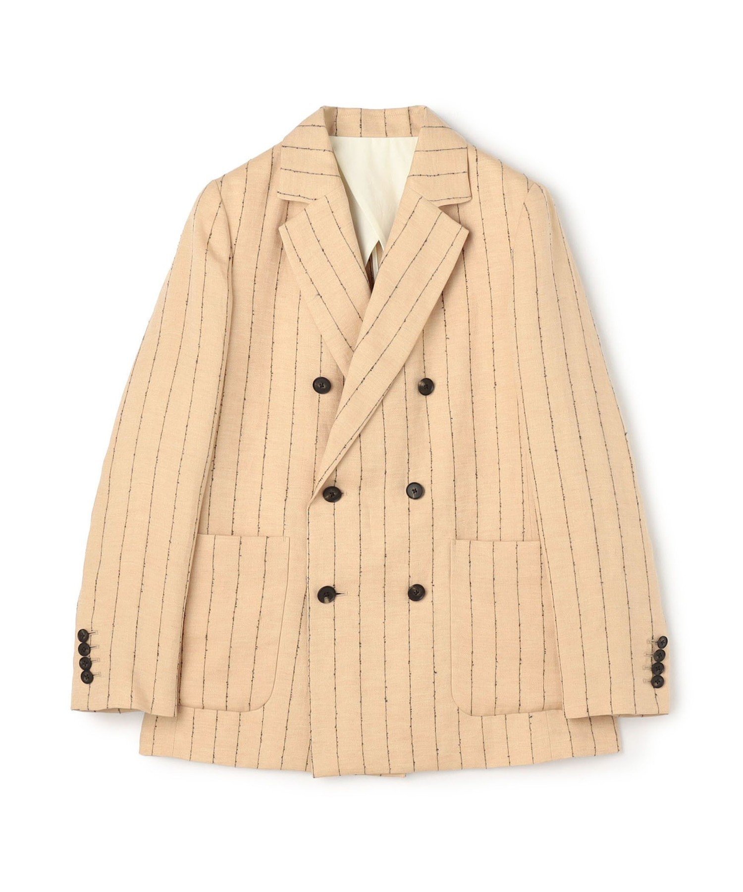 【トゥモローランド/TOMORROWLAND】のダブルカバーリネン ダブルブレストジャケット 人気、トレンドファッション・服の通販 founy(ファニー) 　ファッション　Fashion　レディースファッション　Fashion for Women　アウター　Coat / Outerwear Collection　レディースジャケット・軽アウター　Jackets　クラシック　Classic, Timeless Style　ジャケット　Jacket, Outerwear　ストライプ　Stripe, Striped Pattern　ツイル　Twist, Twisted Detail　デニム　Denim, Jeans Material　リネン　Linen, Linen Fabric　ワッシャー　Washer, Crinkled Finish　 other-1|ID: prp329100004821167 ipo3291000000035037129