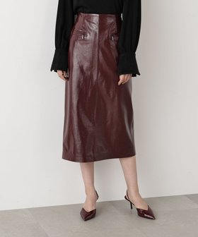 【ピンキーアンドダイアン/Pinky&Dianne】のジップアクセントミディスカート 人気、トレンドファッション・服の通販 founy(ファニー) ファッション Fashion レディースファッション Fashion for Women スカート Skirts サテン Satin, Glossy Fabric シンプル Simple, Minimal ストレッチ Stretch, Stretchy Fabric ダブル Double, Double-Breasted フェイクレザー Faux Leather, PU Leather ポケット Pocket, Pocket Detail エレガント 上品 Elegant |ID:prp329100004821168