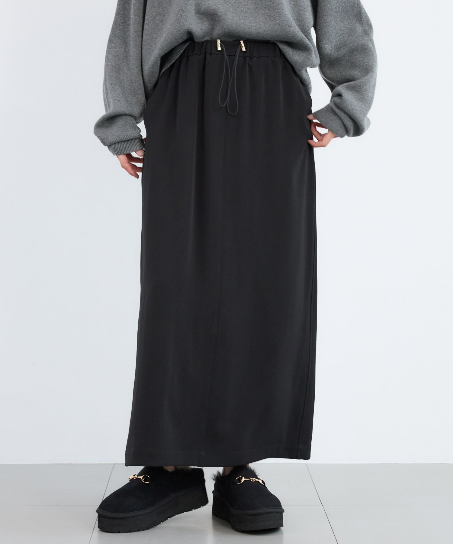 【バンヤードストーム/BARNYARDSTORM】の【『VERY』YouTube紹介アイテム】ダブルクロスドロストスカート インテリア・キッズ・メンズ・レディースファッション・服の通販 founy(ファニー) 　ファッション　Fashion　レディースファッション　Fashion for Women　スカート　Skirts　ヴィンテージ　Vintage Style　カットソー　Cut and Sewn Top　カーディガン　Cardigan, Knitwear　キャップ　Cap, Baseball Cap　キャミ　Camisole, Cami Top　軽量　Lightweight, Ultra Light　サテン　Satin, Glossy Fabric　シアー　Sheer, See-Through　セットアップ　Set-Up, Coordinated Outfit　ダブル　Double, Double-Breasted　定番　Standard, Basic Item　ポケット　Pocket, Pocket Detail　ミリタリー　Military, Army Style　楽ちん　Easy Fit, Comfortable　エレガント 上品　Elegant　ブラック19|ID: prp329100004821175 ipo3291000000035037228