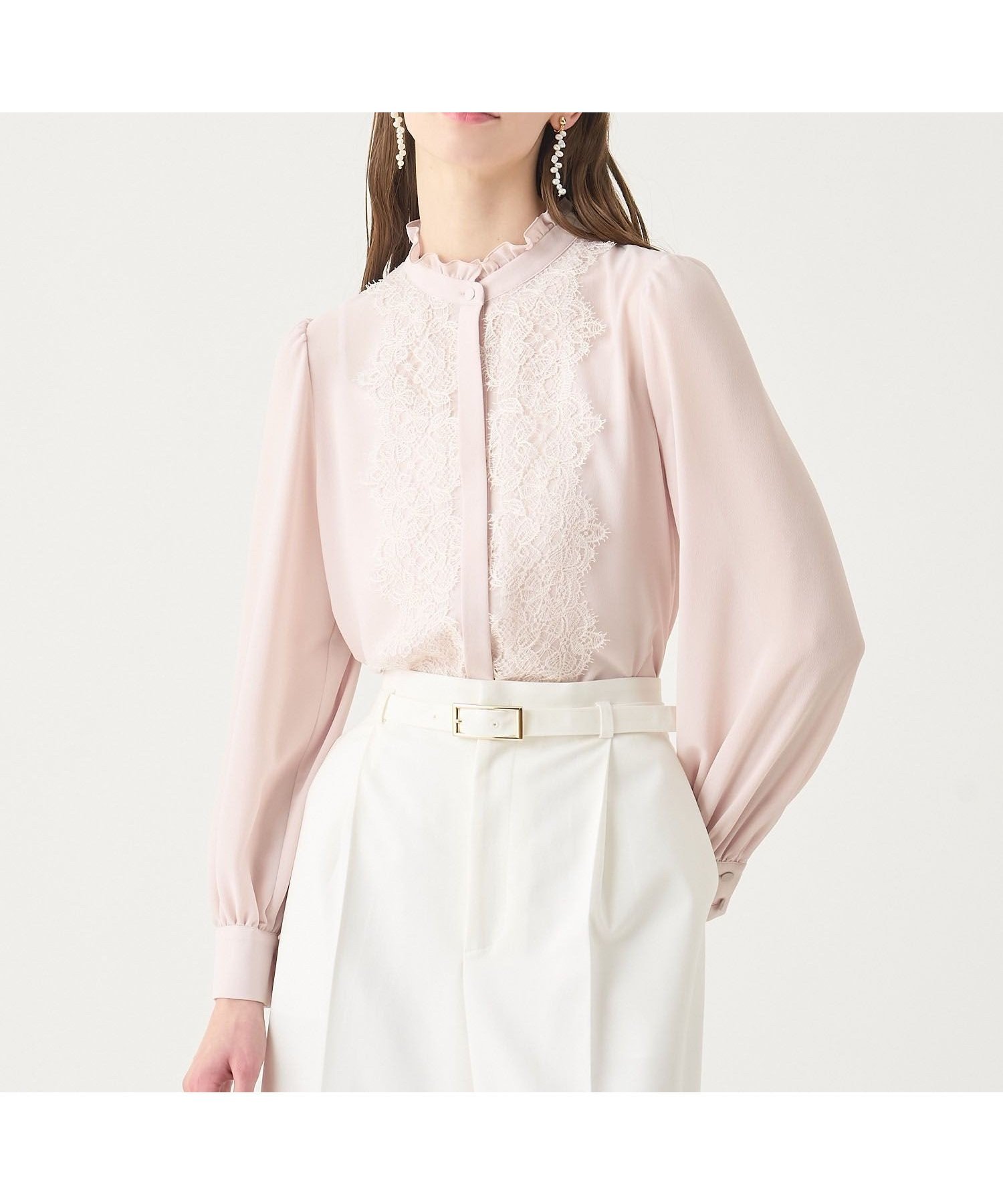 【アナイ/ANAYI】の【Eternal Line 2026】ジョーゼットレースコンビ ブラウス インテリア・キッズ・メンズ・レディースファッション・服の通販 founy(ファニー) ファッション Fashion レディースファッション Fashion for Women トップス・カットソー Cut & Sew Tops シャツ・ブラウス・オフィスカジュアル Elegant Blouses & Button-Ups イタリア Italy シフォン Chiffon, Lightweight Fabric ジャケット Jacket, Outerwear ジョーゼット Georgette, Semi-Sheer Fabric スマート Smart, Elegant レース Lace, Lace Fabric 再入荷 Restock / Back in Stock エレガント 上品 Elegant セレモニー Ceremony pink|ID: prp329100004821184 ipo3291000000035037375