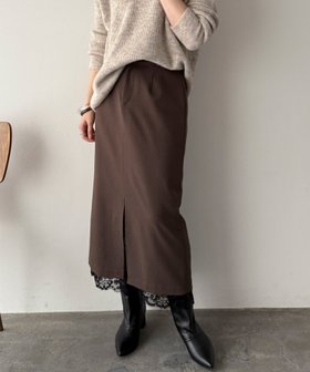 【ドゥ アルシーヴ/Doux archives】の裾レースタイトスカート 人気、トレンドファッション・服の通販 founy(ファニー) ファッション Fashion レディースファッション Fashion for Women スカート Skirts シンプル Simple, Minimal ストレッチ Stretch, Stretchy Fabric スリット Slit, Slit Detail フェミニン Feminine, Girly レース Lace, Lace Fabric ロング Long, Long-Length |ID:prp329100004821195