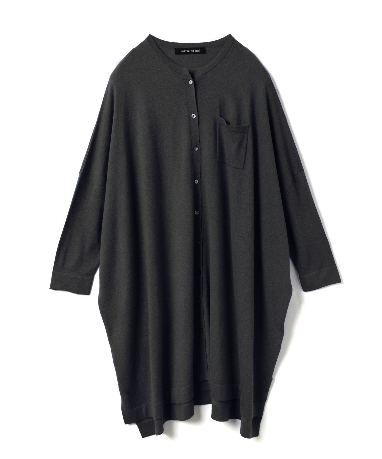 【マーコート/MARcourt】のmizuiro ind ハイゲージスタンドカラーワンピース インテリア・キッズ・メンズ・レディースファッション・服の通販 founy(ファニー) 　ファッション　Fashion　レディースファッション　Fashion for Women　ワンピース　Dresses　シンプル　Simple, Minimal　スタンド　Stand Collar, Upright Stand　スリット　Slit, Slit Detail　フロント　Front, Front Design　ベーシック　Basic, Essential　ポケット　Pocket, Pocket Detail　人気　Popular, Best Seller　今季　This Season, Current Season　再入荷　Restock / Back in Stock　長袖　Long Sleeve, Full Sleeve　ブラック|ID: prp329100004821207 ipo3291000000035037687