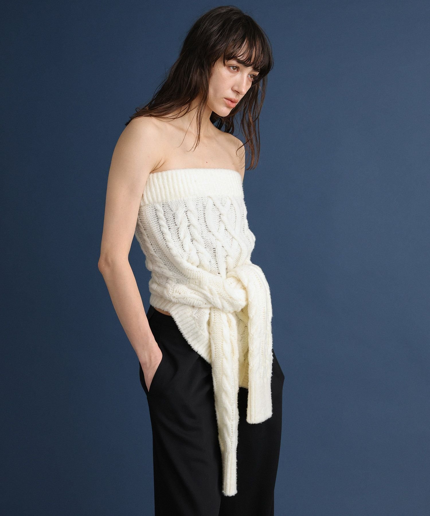 【ブリル/BRILL】の5WAY アランニット インテリア・キッズ・メンズ・レディースファッション・服の通販 founy(ファニー) 　ファッション　Fashion　レディースファッション　Fashion for Women　トップス・カットソー　Cut & Sew Tops　ニット　Knit Tops & Sweaters　エアリー　Airy Texture　ショート　Short, Short Length　ビスチェ　Bustier, Corset Top　ホワイト05|ID: prp329100004821232 ipo3291000000035038057