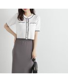 【プロポーション ボディドレッシング/PROPORTION BODY DRESSING】の透かし編みカーディガン SET UP ホワイト×チャコール|ID: prp329100004821298 ipo3291000000035039267