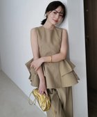 【アニュアンス/anuans】のオブジェクトフレアトップス 人気、トレンドファッション・服の通販 founy(ファニー) ファッション Fashion レディースファッション Fashion for Women トップス・カットソー Cut & Sew Tops コンパクト Compact, Small Size セットアップ Set-Up, Coordinated Outfit トリプル Triple, Three Layers ドレープ Drape, Draping Fabric パターン Pattern, Design Print フリル Frill, Ruffle ペプラム Peplum, Flared Hem thumbnail BEIGE|ID: prp329100004821299 ipo3291000000035039269