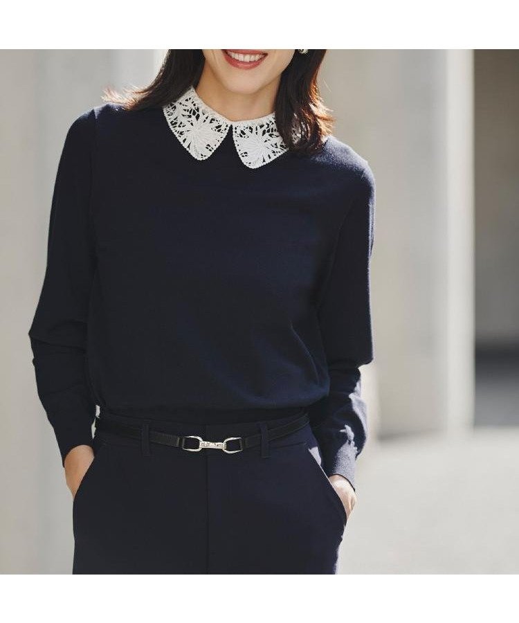 【アンタイトル/UNTITLED】の2WAYレース襟ニットプルオーバー 人気、トレンドファッション・服の通販 founy(ファニー) 　ファッション　Fashion　レディースファッション　Fashion for Women　トップス・カットソー　Cut & Sew Tops　ニット　Knit Tops & Sweaters　カジュアルプルオーバー・ニットトップス　Pullovers & Knit Tops / Casual Pullovers　クラシカル　Classical, Vintage-Inspired　コンパクト　Compact, Small Size　シンプル　Simple, Minimal　ストレッチ　Stretch, Stretchy Fabric　スマート　Smart, Elegant　バランス　Balance, Style Balance　フレア　Flare, Flared　プリーツ　Pleats, Pleated　レース　Lace, Lace Fabric　ワイド　Wide, Wide Fit　おすすめ　Recommended / Our Picks　エレガント 上品　Elegant　セレモニー　Ceremony　ビジネス 仕事 通勤　Business / Work / Commuting　 other-1|ID: prp329100004821322 ipo3291000000035039701