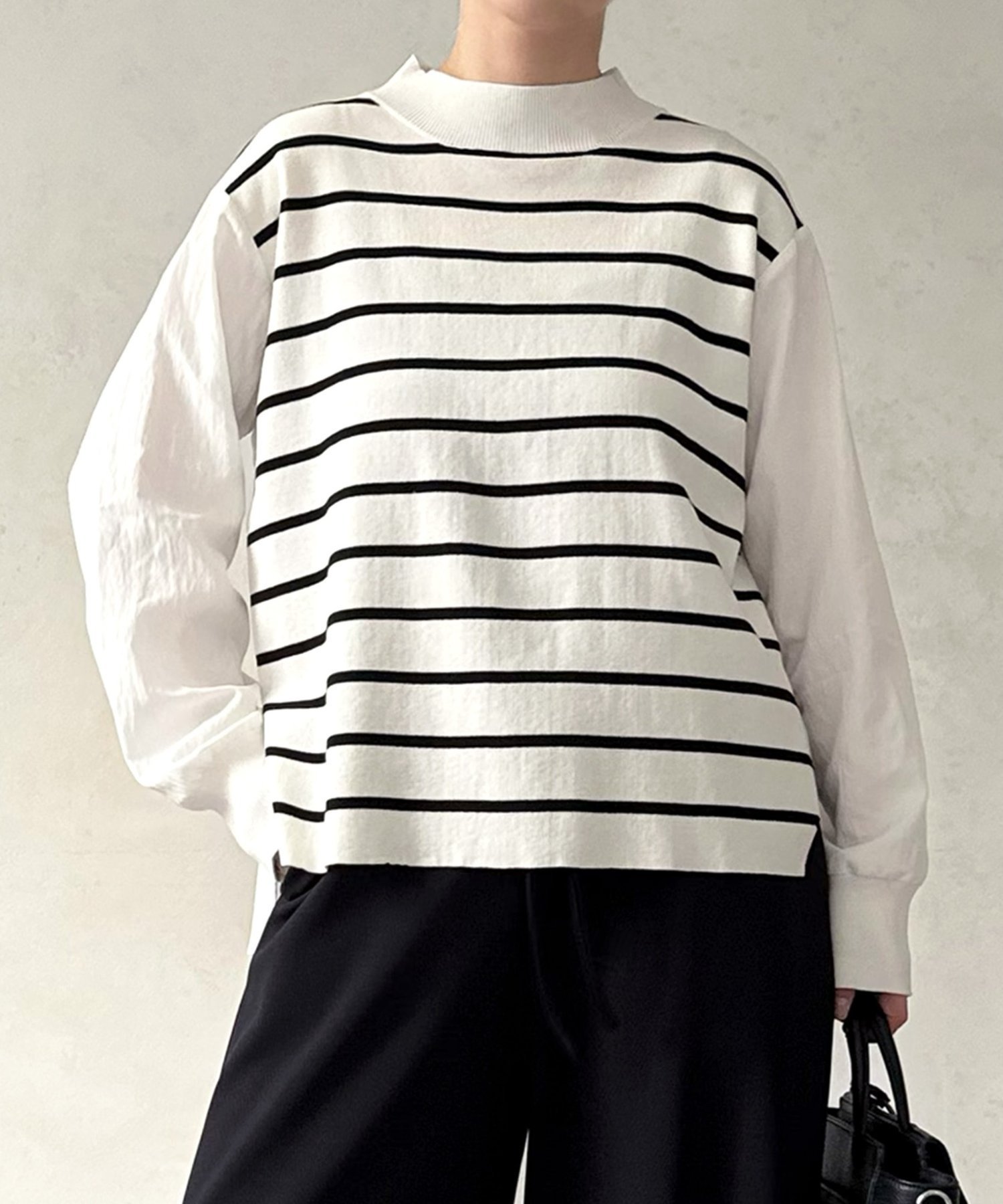 【ビアズリー/BEARDSLEY】のフハクコンビボーダーニット 人気、トレンドファッション・服の通販 founy(ファニー) 　ファッション　Fashion　レディースファッション　Fashion for Women　トップス・カットソー　Cut & Sew Tops　ニット　Knit Tops & Sweaters　ウォーター　Water　春　Spring　コンビ　Combo, Combination Style　ドッキング　Docking, Mixed Material　再入荷　Restock / Back in Stock　 other-1|ID: prp329100004821344 ipo3291000000035039997