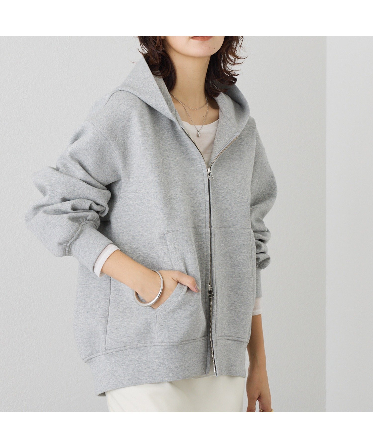 【リヴドロワ/RIVE DROITE】の【新色追加/リバイバル】バックテールZIPパーカー インテリア・キッズ・メンズ・レディースファッション・服の通販 founy(ファニー) 　ファッション　Fashion　レディースファッション　Fashion for Women　トップス・カットソー　Cut & Sew Tops　レディースパーカー・カジュアルフーディー　Casual Hoodies & Sweatshirts　バッグ　Bags　春　Spring　シルバー　Silver, Metallic Silver　タンク　Tank Top, Sleeveless Top　ダブル　Double, Double-Breasted　パーカー　Hoodie, Parka　ポケット　Pocket, Pocket Detail　A/W・秋冬　Autumn/Winter　S/S・春夏　SS, Spring/Summer, Warm Season　再入荷　Restock / Back in Stock　おすすめ　Recommended / Our Picks　夏　Summer　ライトグレー|ID: prp329100004821358 ipo3291000000035040218