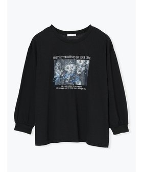 【ジェイ アンド シュプール/Re J&SUPURE】のフラワーフォト×ロゴ刺繍ロングTシャツ 人気、トレンドファッション・服の通販 founy(ファニー) ファッション Fashion レディースファッション Fashion for Women トップス・カットソー Cut & Sew Tops シャツ・ブラウス・オフィスカジュアル Elegant Blouses & Button-Ups ロングTシャツ・Tシャツ Longline T-Shirts & Tees インナー Innerwear カーディガン Cardigan, Knitwear パーカー Hoodie, Parka フラワー Flower, Floral プリント Print, Printed Pattern ベスト Vest, Waistcoat ロング Long, Long-Length |ID:prp329100004821369