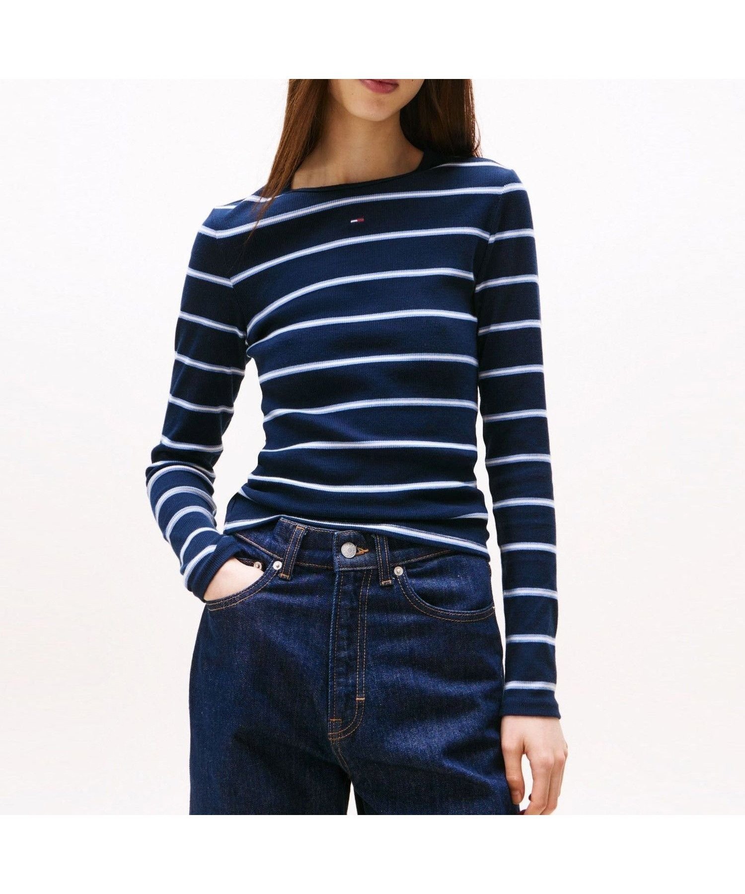 【トミーヒルフィガー/TOMMY HILFIGER】のスリムエッセンシャルロングスリーブリブTシャツ インテリア・キッズ・メンズ・レディースファッション・服の通販 founy(ファニー) 　ファッション　Fashion　レディースファッション　Fashion for Women　トップス・カットソー　Cut & Sew Tops　シャツ・ブラウス・オフィスカジュアル　Elegant Blouses & Button-Ups　ロングTシャツ・Tシャツ　Longline T-Shirts & Tees　アメリカン　American Style　クラシック　Classic, Timeless Style　ゴルフ　Golf　スリム　Slim, Slim Fit　スリーブ　Sleeve, Long Sleeve / Short Sleeve　デニム　Denim, Jeans Material　フィット　Fit, Slim Fit　モダン　Modern, Contemporary　ロング　Long, Long-Length　人気　Popular, Best Seller　マルチ0A6|ID: prp329100004821471 ipo3291000000035043386