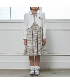 【ナルミヤ オンライン/NARUMIYA ONELINE / KIDS】の【フォーマル】チェックOP+スカラップJKセット 人気、トレンドファッション・服の通販 founy(ファニー) ファッション Fashion キッズファッション Fashion for Kids ジャケット Jacket, Outerwear スカラップ Scallop, Scalloped Edge チェック Check, Plaid, Tartan フォーマル Formal, Dressy プリーツ Pleats, Pleated ポケット Pocket, Pocket Detail リボン Ribbon, Bow |ID:prp329100004821527