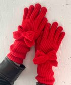 【キャセリーニ/CASSELINI】のCasselini(キャセリーニ)ロングニットリボングローブ 人気、トレンドファッション・服の通販 founy(ファニー) ファッション Fashion レディースファッション Fashion for Women シンプル Simple, Minimal ミックス Mix, Mixed Style リボン Ribbon, Bow 防寒 Cold Protection, Winter-Ready thumbnail レッド|ID: prp329100004821663 ipo3291000000035045122