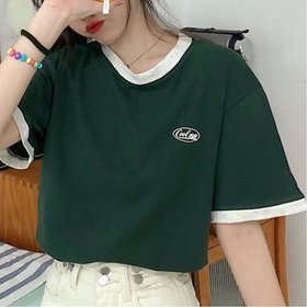 【ミニミニストア/miniministore】のバイカラーTシャツ 韓国半袖 カジュアル 人気、トレンドファッション・服の通販 founy(ファニー) ファッション Fashion レディースファッション Fashion for Women トップス・カットソー Cut & Sew Tops シャツ・ブラウス・オフィスカジュアル Elegant Blouses & Button-Ups ロングTシャツ・Tシャツ Longline T-Shirts & Tees 春 Spring カットソー Cut and Sewn Top サマー Summer, Summer Style ショート Short, Short Length シンプル Simple, Minimal 半袖 Short Sleeve, Half Sleeve ミニスカート Mini Skirt, Short Skirt 無地 Plain, Solid Color ラウンド Round, Round Neck S/S・春夏 SS, Spring/Summer, Warm Season 夏 Summer |ID:prp329100004821664