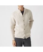 【ポール スチュアート/Paul Stuart / MEN】のランダムケーブル柄スタンドカラーカーディガン オフホワイト|ID: prp329100004821678 ipo3291000000035045453