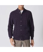 【ポール スチュアート/Paul Stuart / MEN】のランダムケーブル柄スタンドカラーカーディガン パープル系|ID: prp329100004821678 ipo3291000000035045455