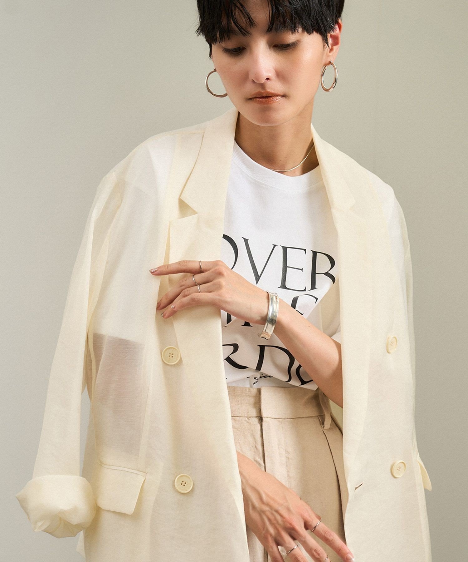 【サロン アダム エ ロペ/SALON adam et rope'】のシアーリライムテーラードジャケット 人気、トレンドファッション・服の通販 founy(ファニー) 　ファッション　Fashion　レディースファッション　Fashion for Women　アウター　Coat / Outerwear Collection　レディースジャケット・軽アウター　Jackets　テーラードジャケット / 通勤・きれいめスタイル　Tailored Jackets & Blazers　春　Spring　カーディガン　Cardigan, Knitwear　キュプラ　Cupro, Eco Fabric　シアー　Sheer, See-Through　タンク　Tank Top, Sleeveless Top　ダブル　Double, Double-Breasted　テーラード　Tailored, Tailored Fit　デニム　Denim, Jeans Material　ポケット　Pocket, Pocket Detail　リラックス　Relax, Relaxed Fit　おすすめ　Recommended / Our Picks　夏　Summer　旅行　Travel　ビジネス 仕事 通勤　Business / Work / Commuting　 other-1|ID: prp329100004821732 ipo3291000000035046009