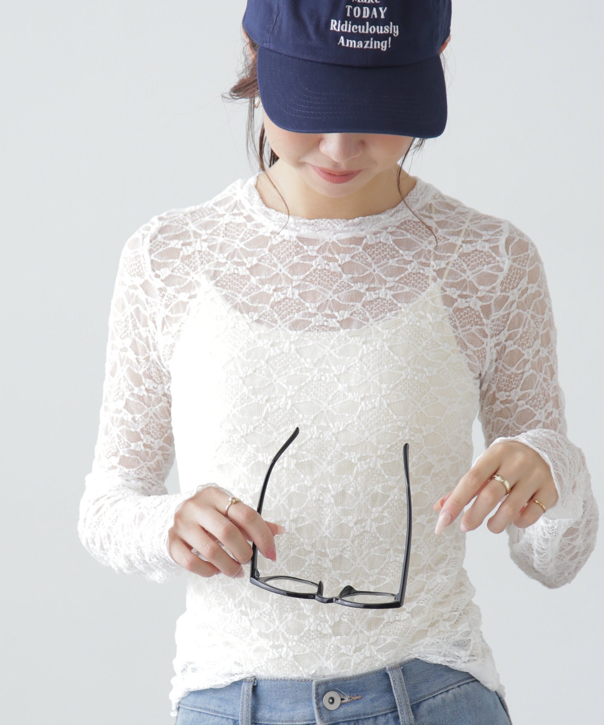 【フリーズマート/FREE'S MART】のレーストップス インテリア・キッズ・メンズ・レディースファッション・服の通販 founy(ファニー) 　ファッション　Fashion　レディースファッション　Fashion for Women　トップス・カットソー　Cut & Sew Tops　おすすめ　Recommended / Our Picks　インナー　Innerwear　コンパクト　Compact, Small Size　スラックス　Slacks, Dress Pants　デニム　Denim, Jeans Material　ベーシック　Basic, Essential　レース　Lace, Lace Fabric　人気　Popular, Best Seller　オフ|ID: prp329100004821734 ipo3291000000035046032