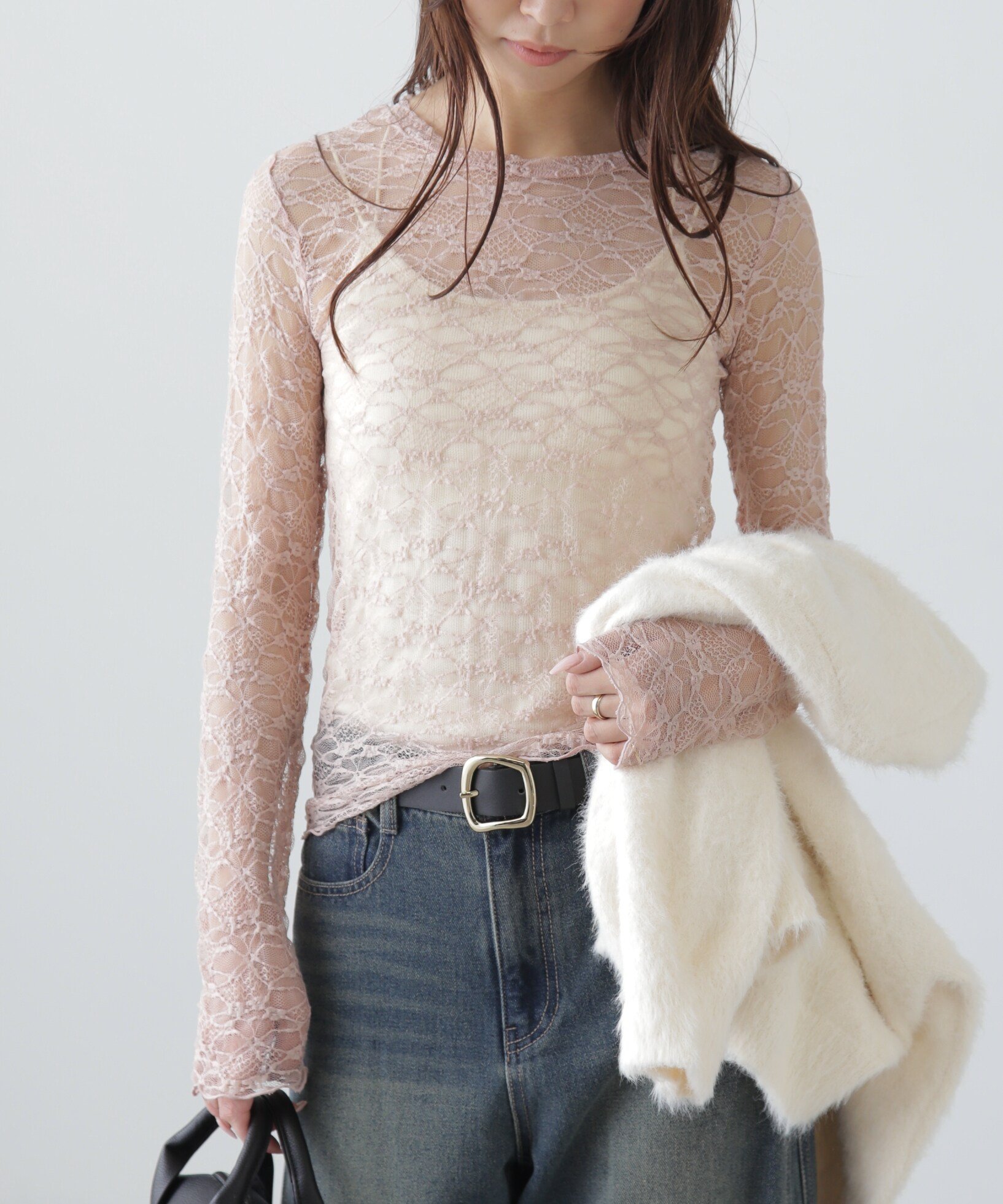 【フリーズマート/FREE'S MART】のレーストップス インテリア・キッズ・メンズ・レディースファッション・服の通販 founy(ファニー) 　ファッション　Fashion　レディースファッション　Fashion for Women　トップス・カットソー　Cut & Sew Tops　おすすめ　Recommended / Our Picks　インナー　Innerwear　コンパクト　Compact, Small Size　スラックス　Slacks, Dress Pants　デニム　Denim, Jeans Material　ベーシック　Basic, Essential　レース　Lace, Lace Fabric　人気　Popular, Best Seller　ピンク|ID: prp329100004821734 ipo3291000000035046039