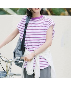 【スタディオ クリップ/studio CLIP】のマイクロワッフルフレンチスリーブプルオーバー 人気、トレンドファッション・服の通販 founy(ファニー) ファッション Fashion レディースファッション Fashion for Women トップス・カットソー Cut & Sew Tops カジュアルプルオーバー・ニットトップス Pullovers & Knit Tops / Casual Pullovers おすすめ Recommended / Our Picks カットソー Cut and Sewn Top サロペット Overalls, Salopette ベーシック Basic, Essential ボトム Bottoms, Lower Wear ボーダー Border, Stripe ラウンド Round, Round Neck ワッフル Waffle, Waffle Knit 夏 Summer 無地 Plain, Solid Color |ID:prp329100004821744