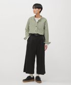 【マーガレットハウエル/MARGARET HOWELL】のBRUSHED SOFT DRILL TROUSERS 人気、トレンドファッション・服の通販 founy(ファニー) ファッション Fashion レディースファッション Fashion for Women ギャザー Gathered, Ruffled クロップド Cropped, Short Length フィット Fit, Slim Fit フロント Front, Front Design プリーツ Pleats, Pleated リラックス Relax, Relaxed Fit ワイド Wide, Wide Fit thumbnail BLACK|ID: prp329100004821777 ipo3291000000035046361