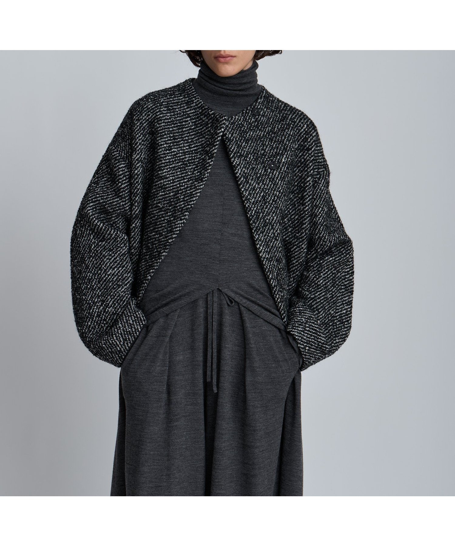 【ハウス オブ ロータス/HOUSE OF LOTUS】のワイドカルゼボトルネックブルゾン 人気、トレンドファッション・服の通販 founy(ファニー) 　ファッション　Fashion　レディースファッション　Fashion for Women　アウター　Coat / Outerwear Collection　ブルゾンジャケット・スポーティアウター　Blouson Jackets　クラシック　Classic, Timeless Style　ショート　Short, Short Length　スリーブ　Sleeve, Long Sleeve / Short Sleeve　ボトルネック　Bottle Neck, Mock Neck　モダン　Modern, Contemporary　ループ　Loop, Loop Knit　別注　Limited Edition, Custom Order　A/W・秋冬　Autumn/Winter　 other-1|ID: prp329100004821801 ipo3291000000035046609