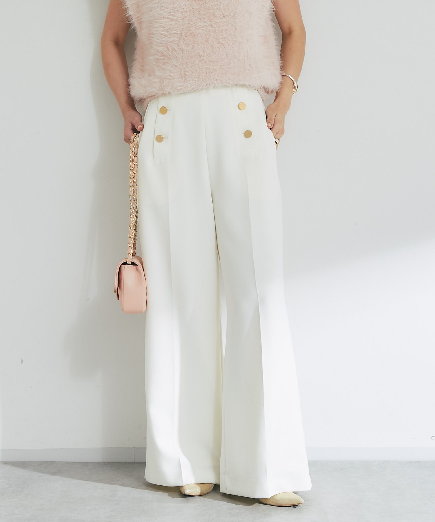 【ラブティックボンボン/La boutique BonBon】の【追加オーダー決定!miki監修・4サイズ展開あり】ダブルクロスマリンパンツ インテリア・キッズ・メンズ・レディースファッション・服の通販 founy(ファニー) 　ファッション　Fashion　レディースファッション　Fashion for Women　パンツ　Pants & Trousers　ストレッチ　Stretch, Stretchy Fabric　センター　Center, Center Line　ダブル　Double, Double-Breasted　ポケット　Pocket, Pocket Detail　おすすめ　Recommended / Our Picks　エレガント 上品　Elegant　オフホワイト|ID: prp329100004821802 ipo3291000000035046615