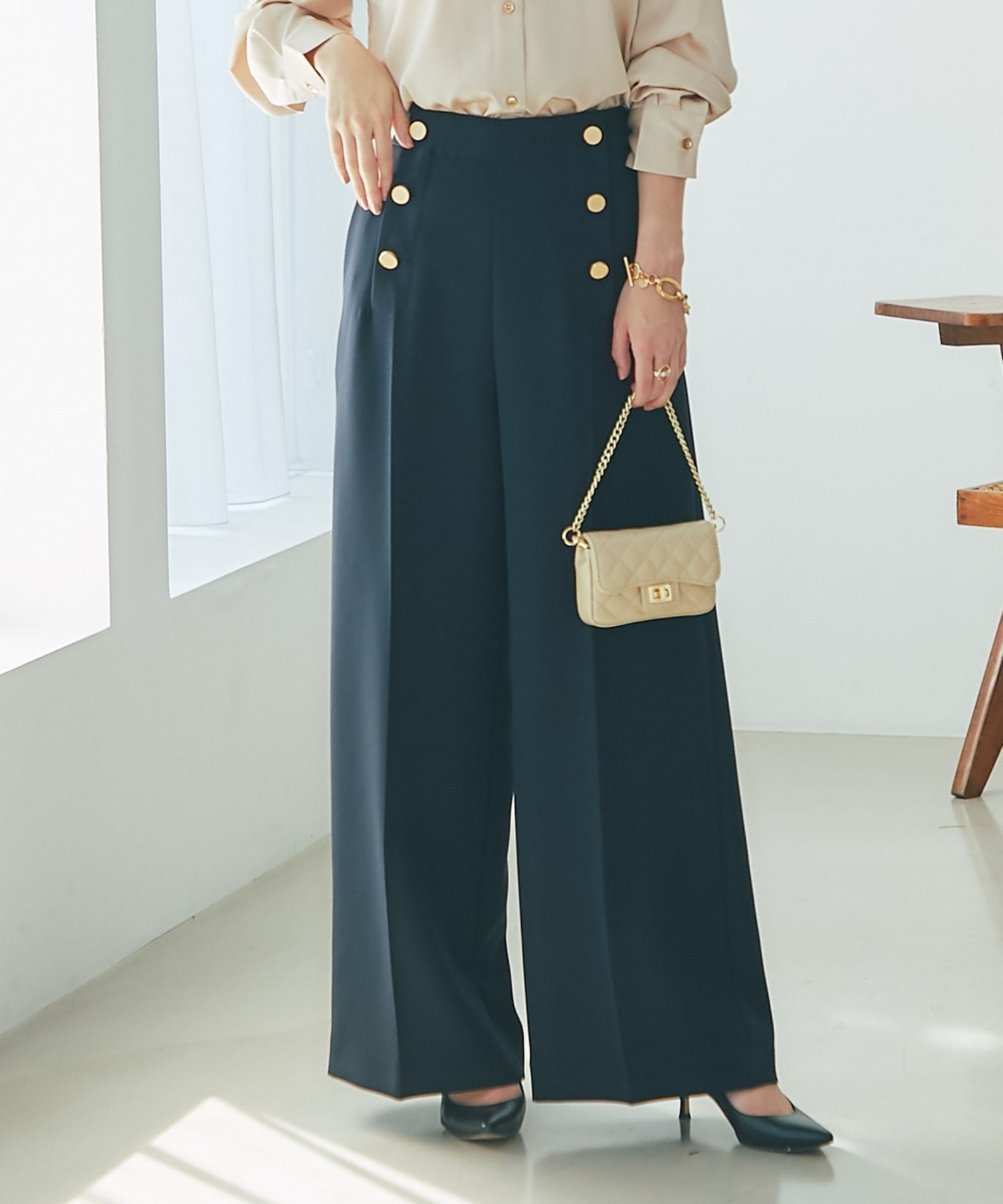 【ラブティックボンボン/La boutique BonBon】の【追加オーダー決定!miki監修・4サイズ展開あり】ダブルクロスマリンパンツ インテリア・キッズ・メンズ・レディースファッション・服の通販 founy(ファニー) 　ファッション　Fashion　レディースファッション　Fashion for Women　パンツ　Pants & Trousers　ストレッチ　Stretch, Stretchy Fabric　センター　Center, Center Line　ダブル　Double, Double-Breasted　ポケット　Pocket, Pocket Detail　おすすめ　Recommended / Our Picks　エレガント 上品　Elegant　ネイビー|ID: prp329100004821802 ipo3291000000035046616