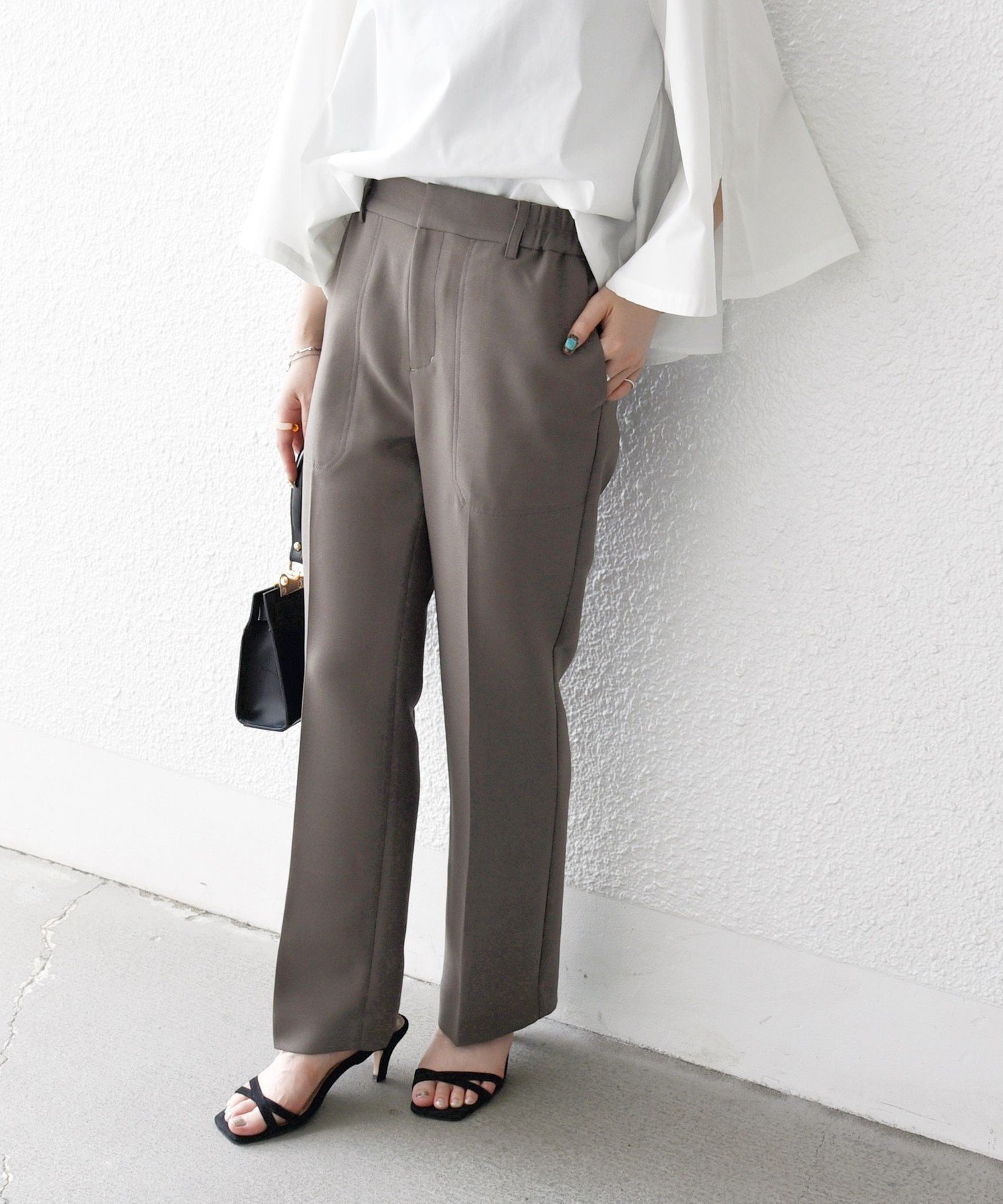 【シップス フォー ウィメン/SHIPS】のSHIPS any 洗濯機可能 ダブルクロス セミフレア パンツ NAVY BLUE インテリア・キッズ・メンズ・レディースファッション・服の通販 founy(ファニー) 　ファッション　Fashion　レディースファッション　Fashion for Women　パンツ　Pants & Trousers　洗える　Machine Washable　カットソー　Cut and Sewn Top　ジャケット　Jacket, Outerwear　セットアップ　Set-Up, Coordinated Outfit　ダブル　Double, Double-Breasted　バランス　Balance, Style Balance　フィット　Fit, Slim Fit　フレア　Flare, Flared　リラックス　Relax, Relaxed Fit　ロング　Long, Long-Length　おすすめ　Recommended / Our Picks　エレガント 上品　Elegant　2025年　2025　2025-2026秋冬・A/W　Autumn/Winter 2025–26 AW25–26　ブラウン|ID: prp329100004821804 ipo3291000000035046627