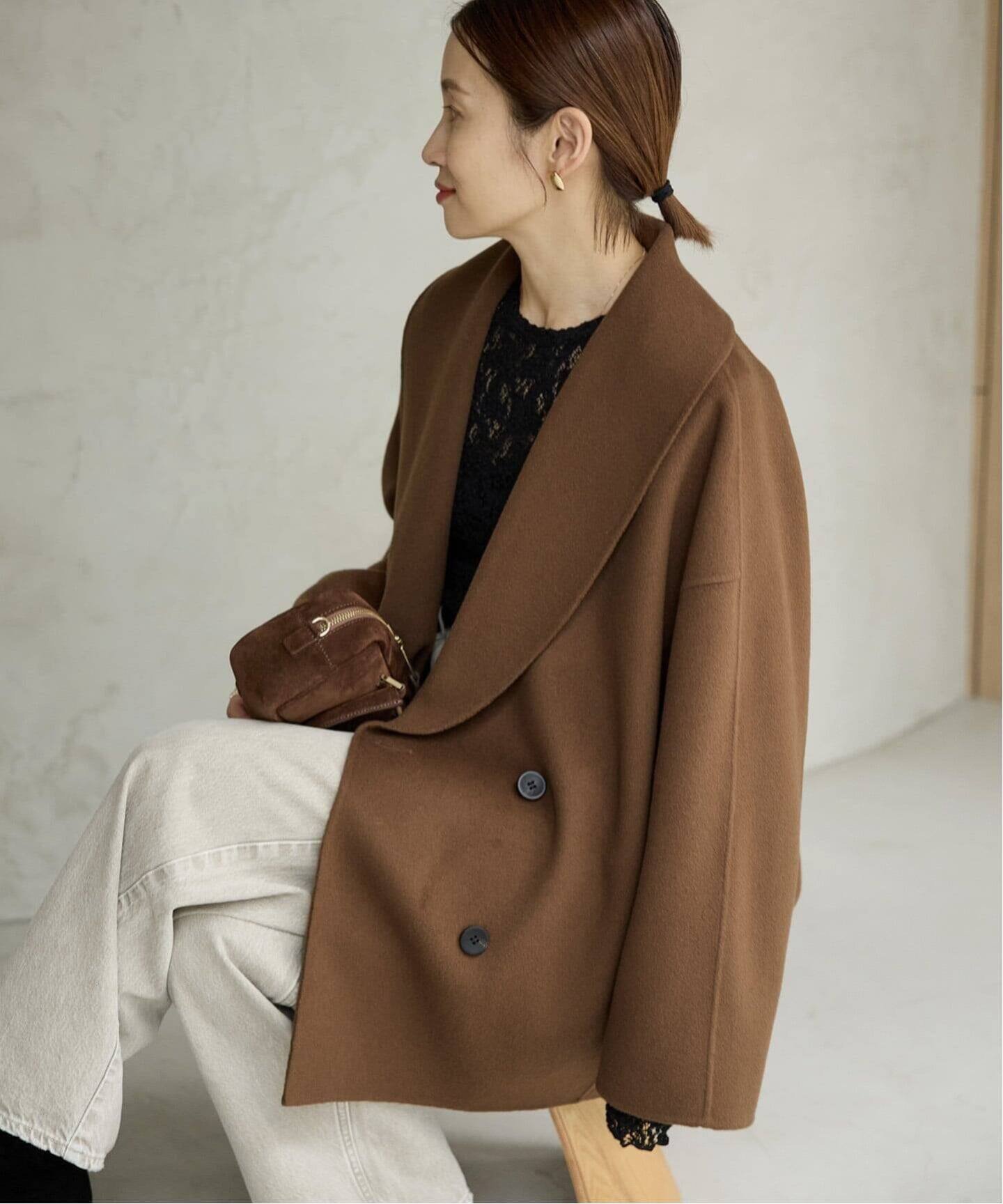 【イエナ/IENA】の《追加3》Super160 ショールカラーハーフコート インテリア・キッズ・メンズ・レディースファッション・服の通販 founy(ファニー) 　ファッション　Fashion　レディースファッション　Fashion for Women　アウター　Coat / Outerwear Collection　コート・ロングコート・ピーコート　Long Coats, Peacoats & More　2025年　2025　2025-2026秋冬・A/W　Autumn/Winter 2025–26 AW25–26　ショール　Shawl, Wrap　スタンド　Stand Collar, Upright Stand　ハーフ　Half, Half-Length　定番　Standard, Basic Item　ブラウン|ID: prp329100004821806 ipo3291000000035046651