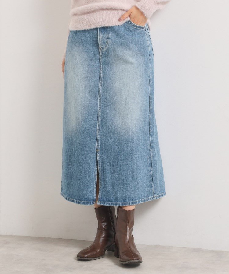 【イッツデモ/ITS' DEMO】のLee Babe デニムスカート インテリア・キッズ・メンズ・レディースファッション・服の通販 founy(ファニー) 　ファッション　Fashion　レディースファッション　Fashion for Women　スカート　Skirts　デニムスカート・カジュアルスカート　Denim Skirts　スマート　Smart, Elegant　スリット　Slit, Slit Detail　デニム　Denim, Jeans Material　フレア　Flare, Flared　フロント　Front, Front Design　ポケット　Pocket, Pocket Detail　サックスブルー|ID: prp329100004821880 ipo3291000000035047279