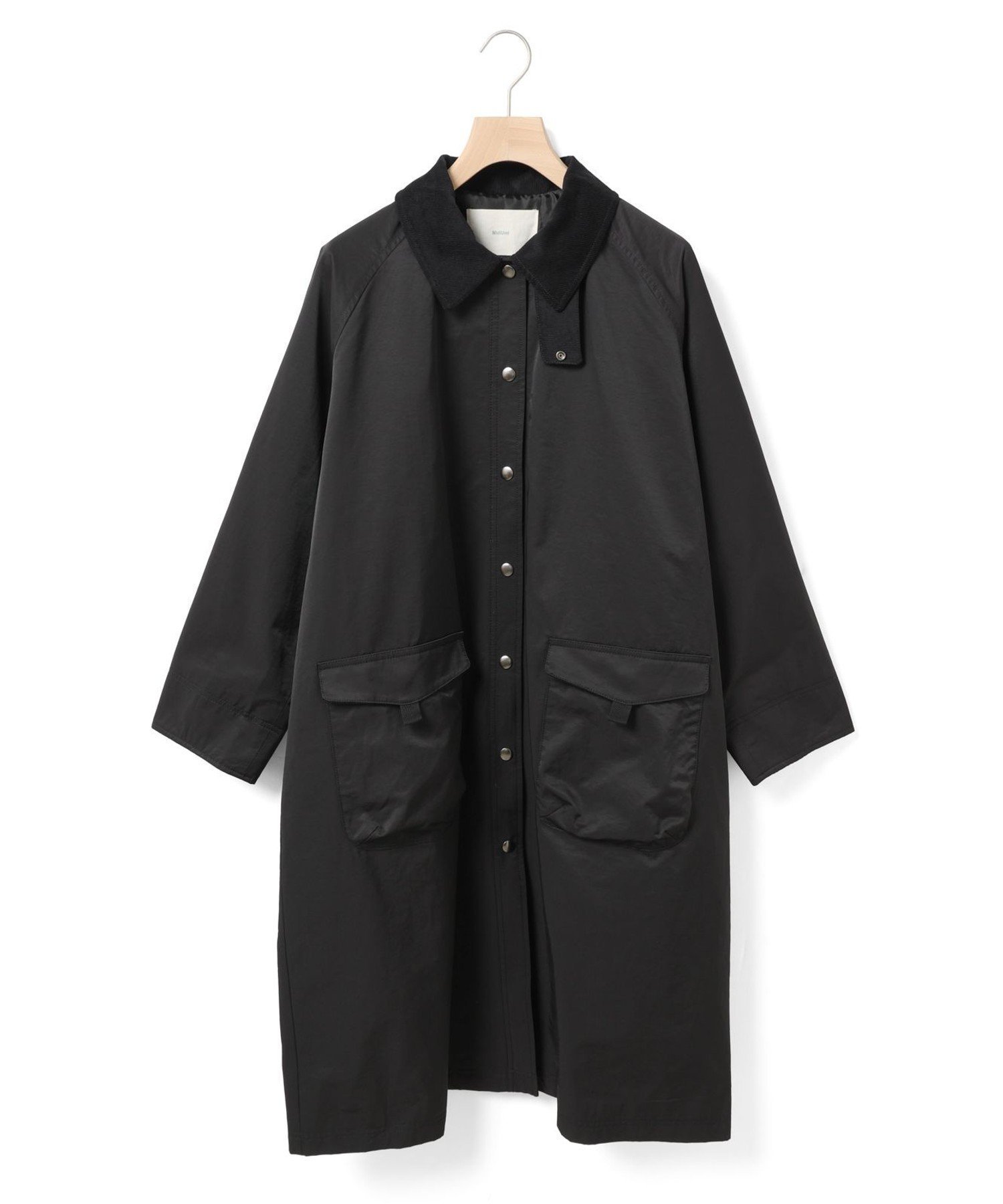 【マーコート/MARcourt】のMidiUmi ハンティングロングコート インテリア・キッズ・メンズ・レディースファッション・服の通販 founy(ファニー) 　ファッション　Fashion　レディースファッション　Fashion for Women　アウター　Coat / Outerwear Collection　コート・ロングコート・ピーコート　Long Coats, Peacoats & More　コーデュロイ　Corduroy, Cord Fabric　ジャケット　Jacket, Outerwear　タフタ　Taffeta, Structured Fabric　フロント　Front, Front Design　ポケット　Pocket, Pocket Detail　ミドル　Middle Length, Mid Height　無地　Plain, Solid Color　軽量　Lightweight, Ultra Light　長袖　Long Sleeve, Full Sleeve　ブラック|ID: prp329100004821887 ipo3291000000035047387