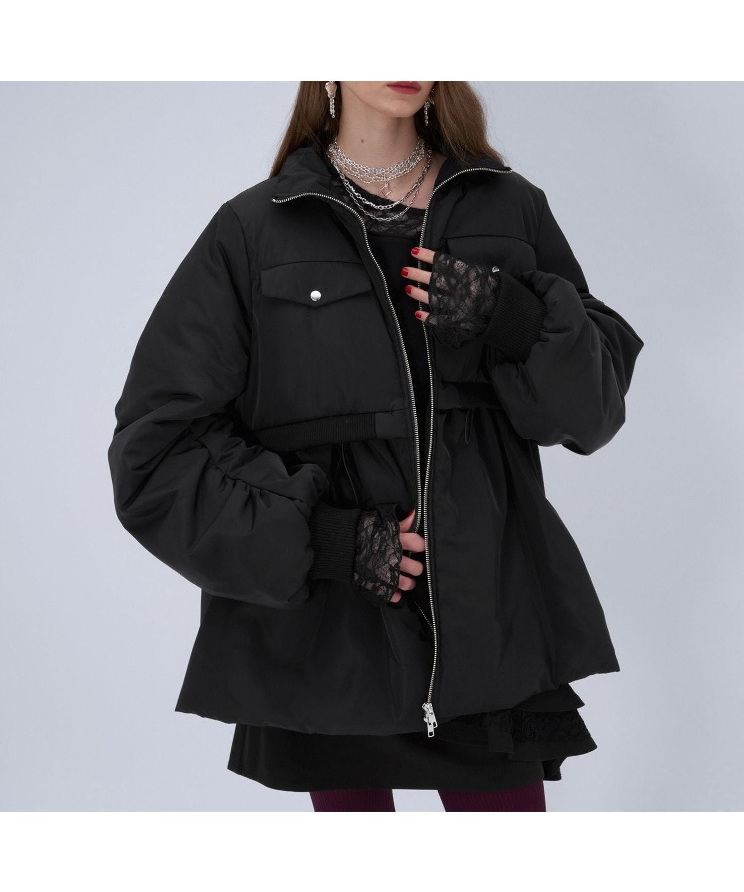 【ハレ/HARE】のMA-1ライクペプラムブルゾン インテリア・キッズ・メンズ・レディースファッション・服の通販 founy(ファニー) 　ファッション　Fashion　レディースファッション　Fashion for Women　アウター　Coat / Outerwear Collection　ブルゾンジャケット・スポーティアウター　Blouson Jackets　MA-1ジャケット　MA-1 Bomber Jackets / Flight Jackets　おすすめ　Recommended / Our Picks　ウェーブ　Wavy Pattern　ショート　Short, Short Length　ストレート　Straight, Straight Cut　タイツ　Tights, Legwear　デニム　Denim, Jeans Material　ドッキング　Docking, Mixed Material　ドローコード　Drawcord, Drawstring Cord　バランス　Balance, Style Balance　ブルゾン　Blouson, Bomber Jacket　ペプラム　Peplum, Flared Hem　ミドル　Middle Length, Mid Height　ミリタリー　Military, Army Style　ロング　Long, Long-Length　ワイド　Wide, Wide Fit　ブラック09|ID: prp329100004821899 ipo3291000000035047504