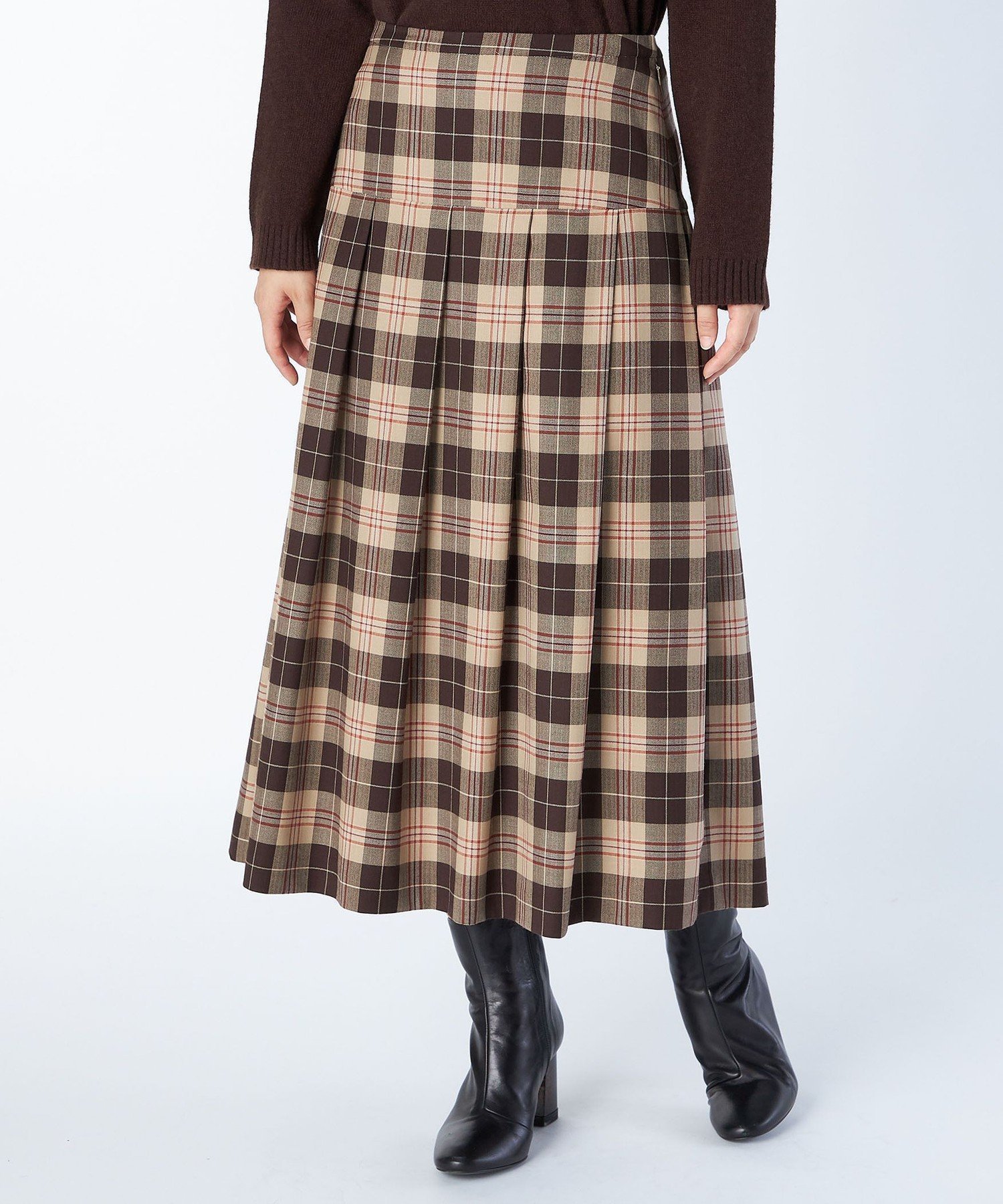 【キース/KEITH】のタータンプレイドスカート インテリア・キッズ・メンズ・レディースファッション・服の通販 founy(ファニー) 　ファッション　Fashion　レディースファッション　Fashion for Women　スカート　Skirts　エレガント 上品　Elegant　シューズ　Shoes, Footwear　プリーツ　Pleats, Pleated　ブラウン|ID: prp329100004821902 ipo3291000000035047510