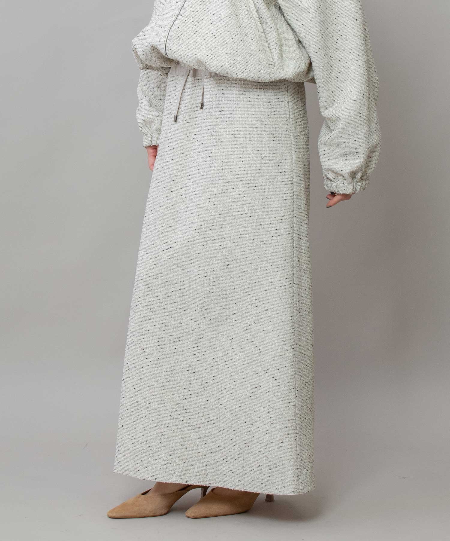 【ミューニック/Munich】のツイード*ヴィンテージサテンマキシスカート インテリア・キッズ・メンズ・レディースファッション・服の通販 founy(ファニー) 　ファッション　Fashion　レディースファッション　Fashion for Women　スカート　Skirts　ヴィンテージ　Vintage Style　カットソー　Cut and Sewn Top　クール　Cool, Chic　コンパクト　Compact, Small Size　ストレッチ　Stretch, Stretchy Fabric　ツイード　Twill, Twill Weave　台形　A-Line, Trapezoid Shape　ネップ　Nepp, Slub Yarn　ブライト　Bright, Shiny　マキシ　Maxi, Full Length　リラックス　Relax, Relaxed Fit　ロング　Long, Long-Length　A/W・秋冬　Autumn/Winter　おすすめ　Recommended / Our Picks　2025年　2025　2025-2026秋冬・A/W　Autumn/Winter 2025–26 AW25–26　o.wht|ID: prp329100004821906 ipo3291000000035047573