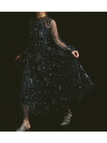 【ファーファー/FURFUR】のTwilightラメチュール刺繍ドレス インテリア・キッズ・メンズ・レディースファッション・服の通販 founy(ファニー) 　ファッション　Fashion　レディースファッション　Fashion for Women　ワンピース　Dresses　フォーマル・パーティードレス・結婚式用ドレス　Elegant & Casual Dresses　おすすめ　Recommended / Our Picks　インナー　Innerwear　スマート　Smart, Elegant　ダウン　Down, Puffer　デニム　Denim, Jeans Material　ドレス　Dress, One-Piece　バランス　Balance, Style Balance　フィット　Fit, Slim Fit　プリント　Print, Printed Pattern　モチーフ　Motif, Design Theme　NVY[089]|ID: prp329100004821944 ipo3291000000035047997