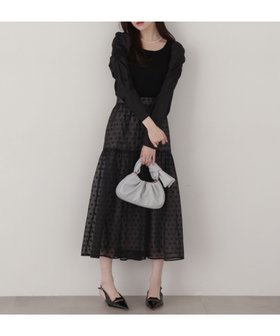 【プロポーション ボディドレッシング/PROPORTION BODY DRESSING】のシアードットジャガードスカート 人気、トレンドファッション・服の通販 founy(ファニー) ファッション Fashion レディースファッション Fashion for Women スカート Skirts フェミニン Feminine, Girly フレア Flare, Flared |ID:prp329100004821955