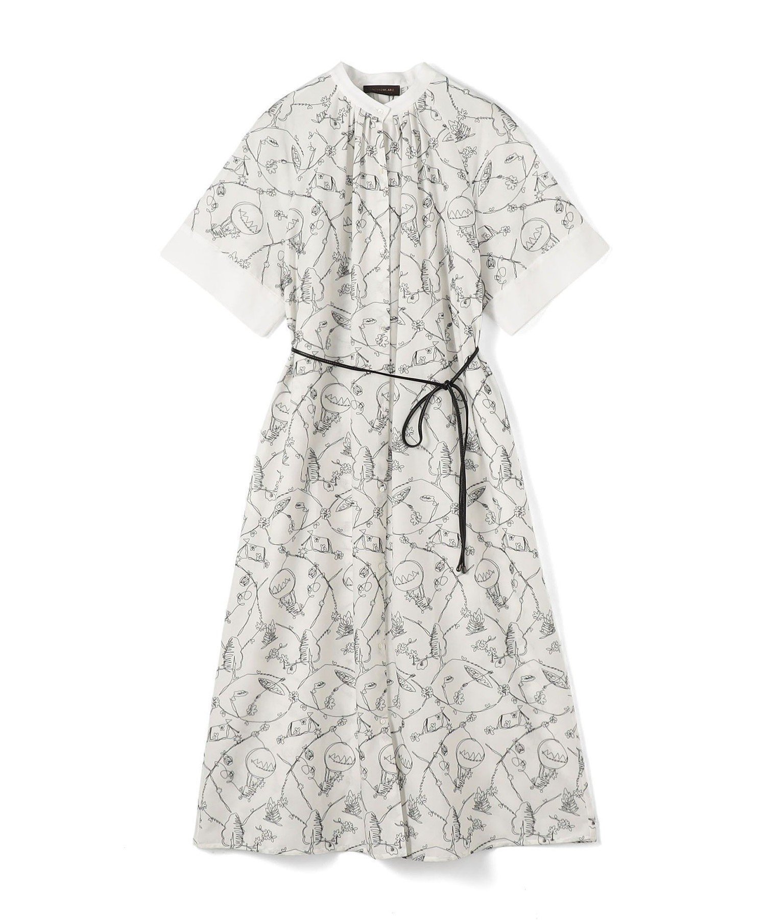 【トゥモローランド/TOMORROWLAND】のバルーンエンブロイダリー スタンドカラーワンピース 人気、トレンドファッション・服の通販 founy(ファニー) 　ファッション　Fashion　レディースファッション　Fashion for Women　ワンピース　Dresses　おすすめ　Recommended / Our Picks　クラシカル　Classical, Vintage-Inspired　コンパクト　Compact, Small Size　コンビ　Combo, Combination Style　スタンド　Stand Collar, Upright Stand　スリーブ　Sleeve, Long Sleeve / Short Sleeve　フロント　Front, Front Design　モチーフ　Motif, Design Theme　無地　Plain, Solid Color　 other-1|ID: prp329100004821973 ipo3291000000035048348