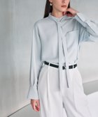 【ノーク/N.O.R.C】のバックサテンストレッチボウタイブラウス 人気、トレンドファッション・服の通販 founy(ファニー) ファッション Fashion レディースファッション Fashion for Women トップス・カットソー Cut & Sew Tops シャツ・ブラウス・オフィスカジュアル Elegant Blouses & Button-Ups バッグ Bags サテン Satin, Glossy Fabric シンプル Simple, Minimal ストレッチ Stretch, Stretchy Fabric エレガント 上品 Elegant 吸水 Absorbent, Quick-Dry thumbnail サックス|ID: prp329100004821990 ipo3291000000035048510