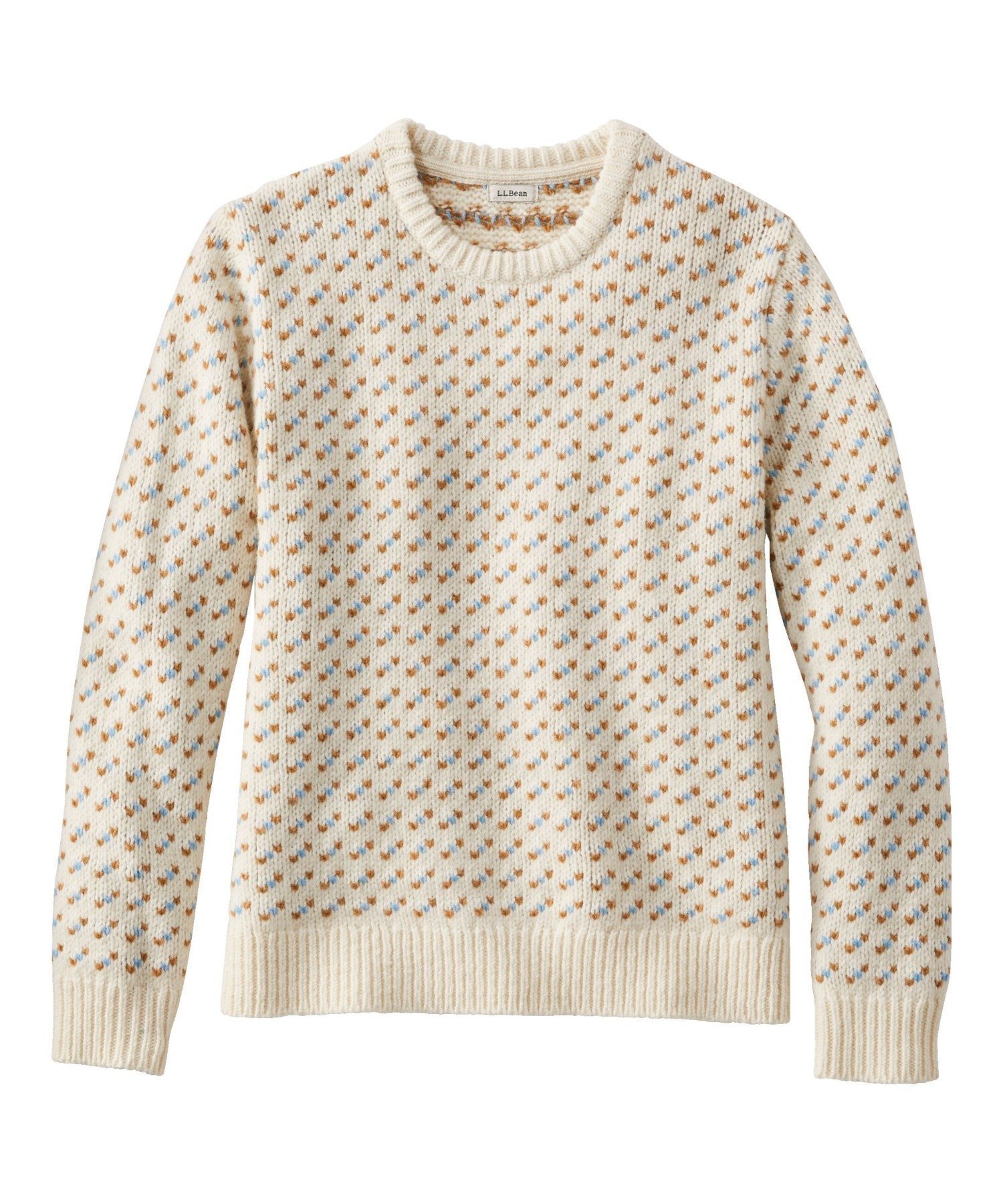 【エルエルビーン/L.L.Bean】のビーンズ・クラシック・ラグ・ウール・セーター、クルーネック バーズアイ 米国フィット・プチ インテリア・キッズ・メンズ・レディースファッション・服の通販 founy(ファニー) 　ファッション　Fashion　レディースファッション　Fashion for Women　セーター　Sweater, Knitwear　フィット　Fit, Slim Fit　CreamBirdsey|ID: prp329100004822010 ipo3291000000035048735