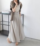 【ラジュール/Lajour】のフレアジャンパースカート 人気、トレンドファッション・服の通販 founy(ファニー) ファッション Fashion レディースファッション Fashion for Women スカート Skirts クラシカル Classical, Vintage-Inspired シャーリング Shirring, Ruched シンプル Simple, Minimal ツイル Twist, Twisted Detail フェミニン Feminine, Girly フレア Flare, Flared マキシ Maxi, Full Length エレガント 上品 Elegant 楽ちん Easy Fit, Comfortable thumbnail 杢ベージュ|ID: prp329100004822018 ipo3291000000035048878