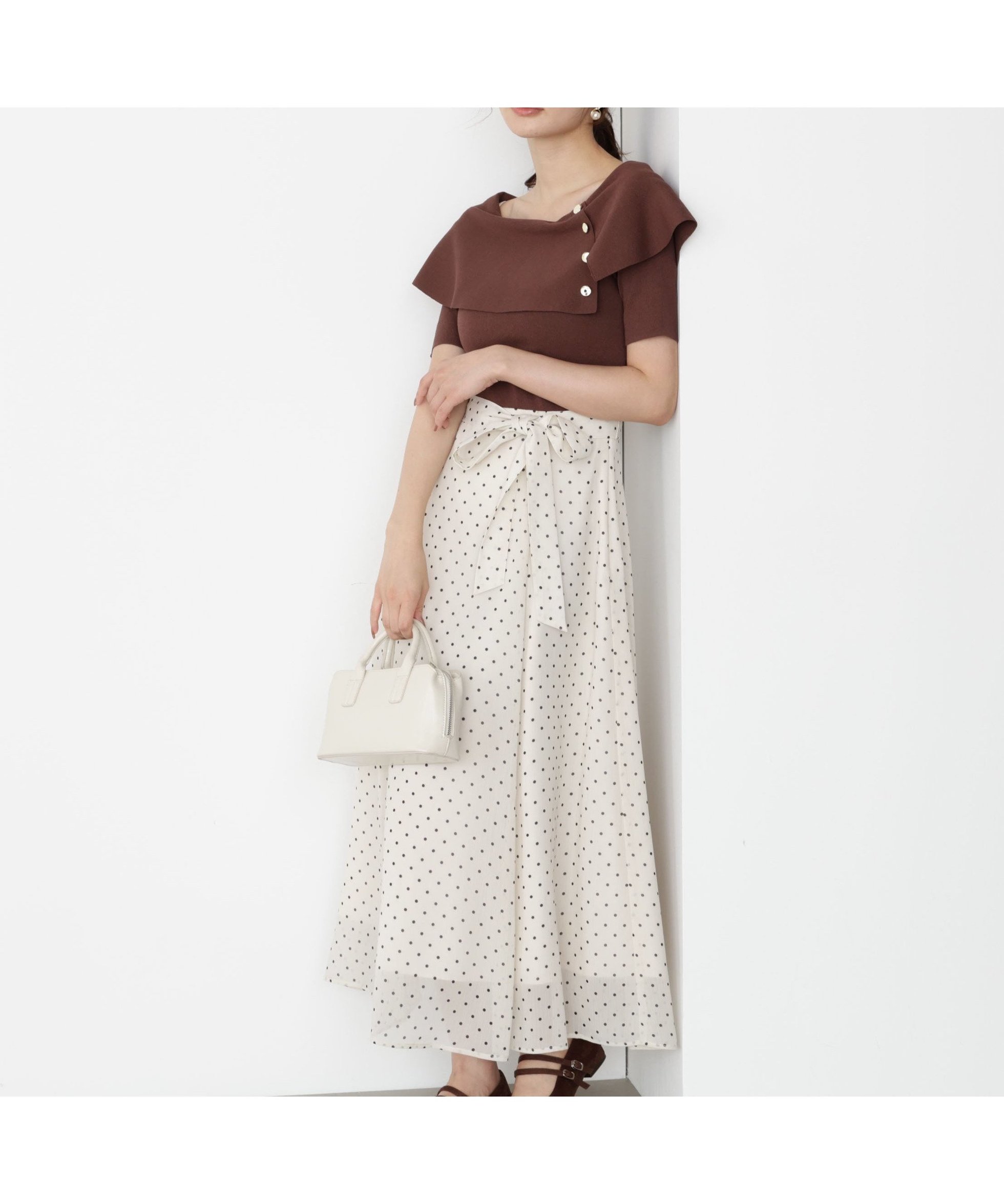 【プロポーション ボディドレッシング/PROPORTION BODY DRESSING】のケープ風ニットドッキングワンピース 25AW 人気、トレンドファッション・服の通販 founy(ファニー) 　ファッション　Fashion　レディースファッション　Fashion for Women　ワンピース　Dresses　2025年　2025　2025-2026秋冬・A/W　Autumn/Winter 2025–26 AW25–26　シフォン　Chiffon, Lightweight Fabric　ドッキング　Docking, Mixed Material　リボン　Ribbon, Bow　 other-1|ID: prp329100004822040 ipo3291000000035049134