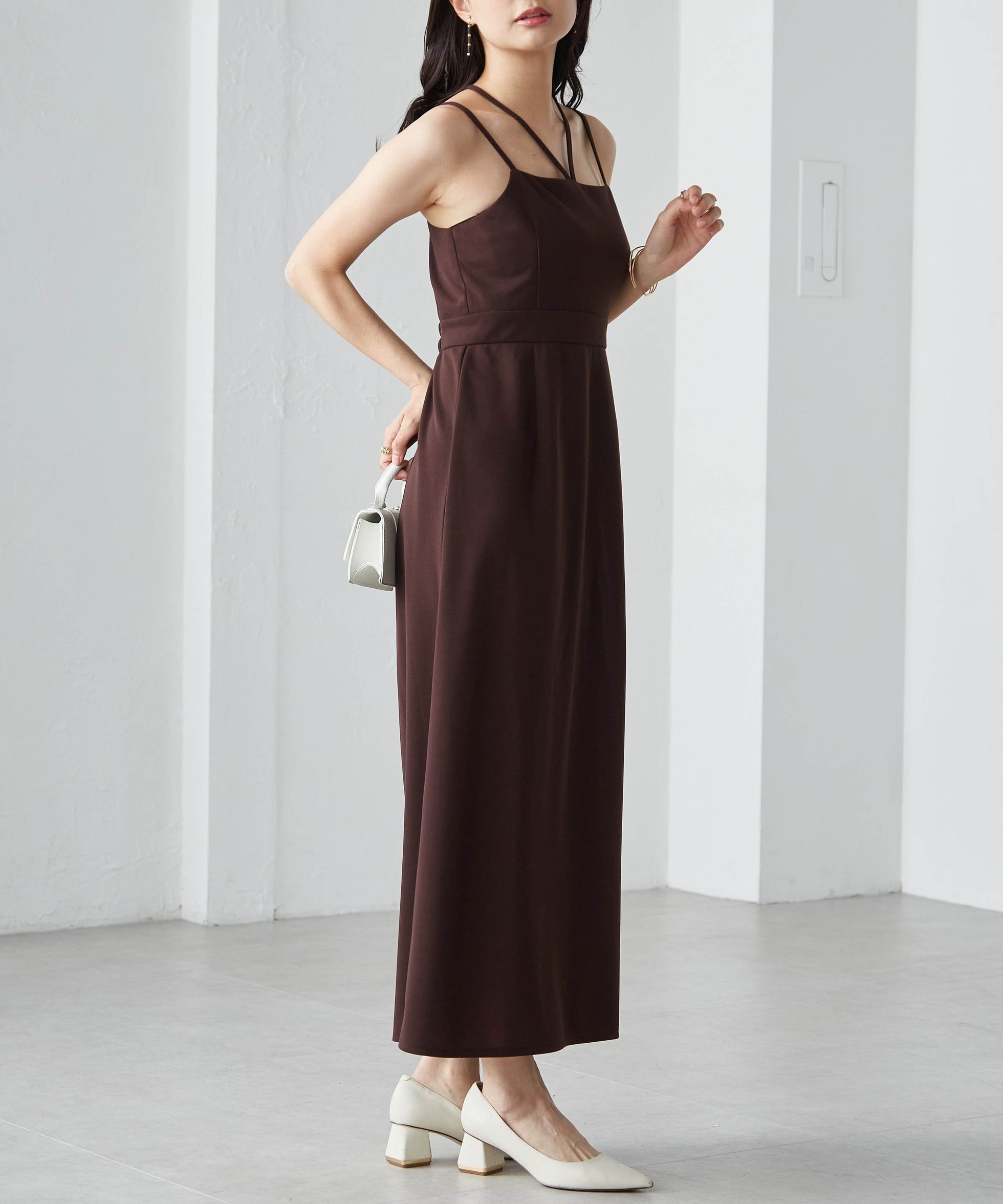 【ラナン/Ranan】のRanan/【選べる】デザインキャミワンピ(F/I) インテリア・キッズ・メンズ・レディースファッション・服の通販 founy(ファニー) 　ファッション　Fashion　レディースファッション　Fashion for Women　ワンピース　Dresses　キャミソールワンピース　Camisole Dresses　インナー　Innerwear　オケージョン　Occasion Wear　キャミ　Camisole, Cami Top　キャミワンピース　Cami Dress, Slip Dress　シェイプ　Shape, Slim Fit　ジャケット　Jacket, Outerwear　タンク　Tank Top, Sleeveless Top　トレンド　Trend, Trending Now　フレア　Flare, Flared　ポケット　Pocket, Pocket Detail　ラップ　Wrap, Wrap Design　ロング　Long, Long-Length　おすすめ　Recommended / Our Picks　夏　Summer　ブラウンI|ID: prp329100004822045 ipo3291000000035049263