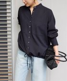 【ジャーナルスタンダード/JOURNAL STANDARD】の《追加3》ウーリッシュツイルタックボリュームシャツ ネイビー|ID: prp329100004822048 ipo3291000000035049327