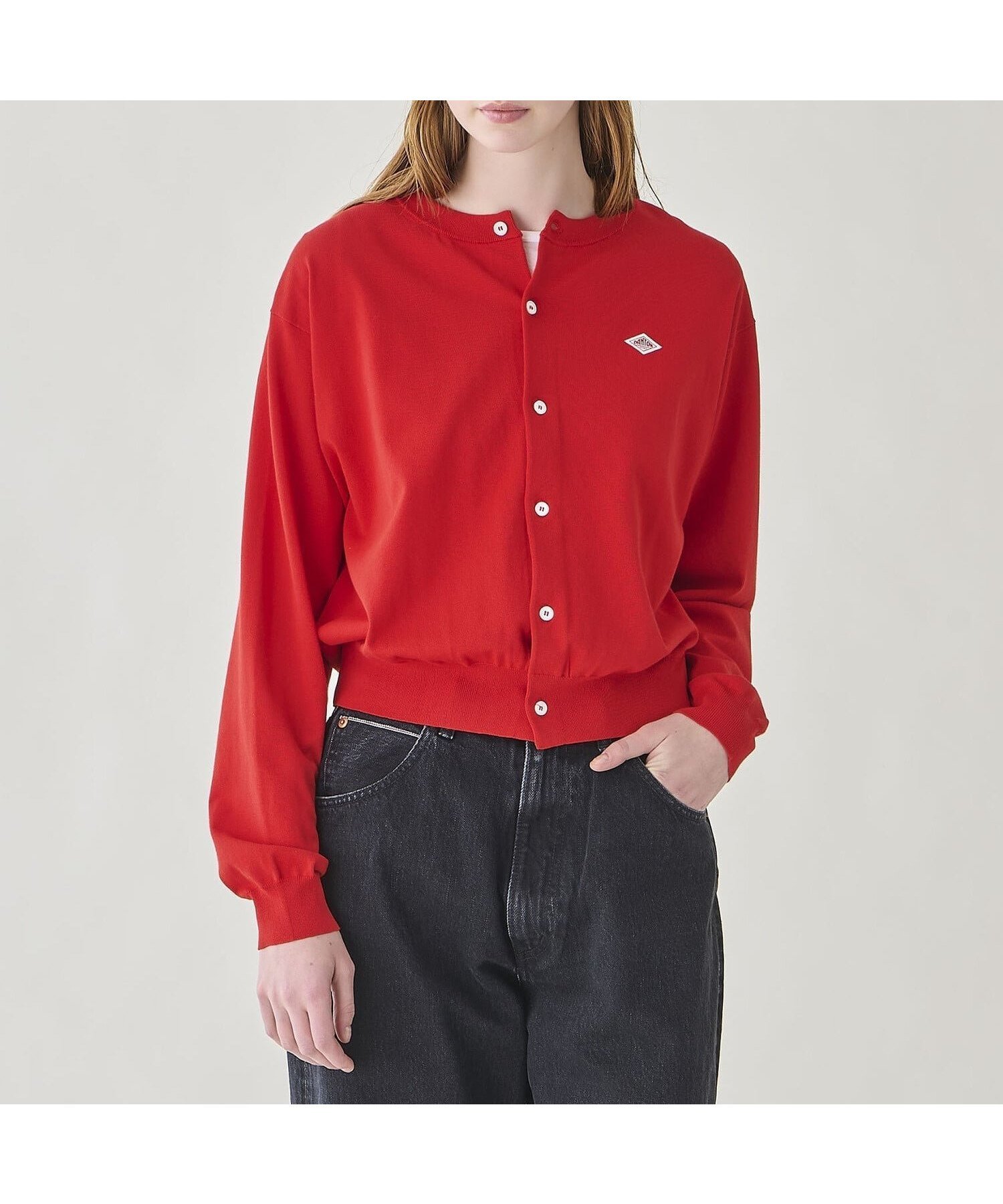 【ビショップ/Bshop】のジャージーニット クルーネック長袖カーディガン WOMEN インテリア・キッズ・メンズ・レディースファッション・服の通販 founy(ファニー) 　ファッション　Fashion　レディースファッション　Fashion for Women　トップス・カットソー　Cut & Sew Tops　ニット　Knit Tops & Sweaters　カーディガン・羽織り　Layered Style Cardigans　カーディガン　Cardigan, Knitwear　テクスチャー　Texture, Textured Fabric　長袖　Long Sleeve, Full Sleeve　フランス　France, French　ブラウジング　Blouson Silhouette, Cinched Waist　ワーク　Workwear, Utility Style　RED|ID: prp329100004822103 ipo3291000000035050019