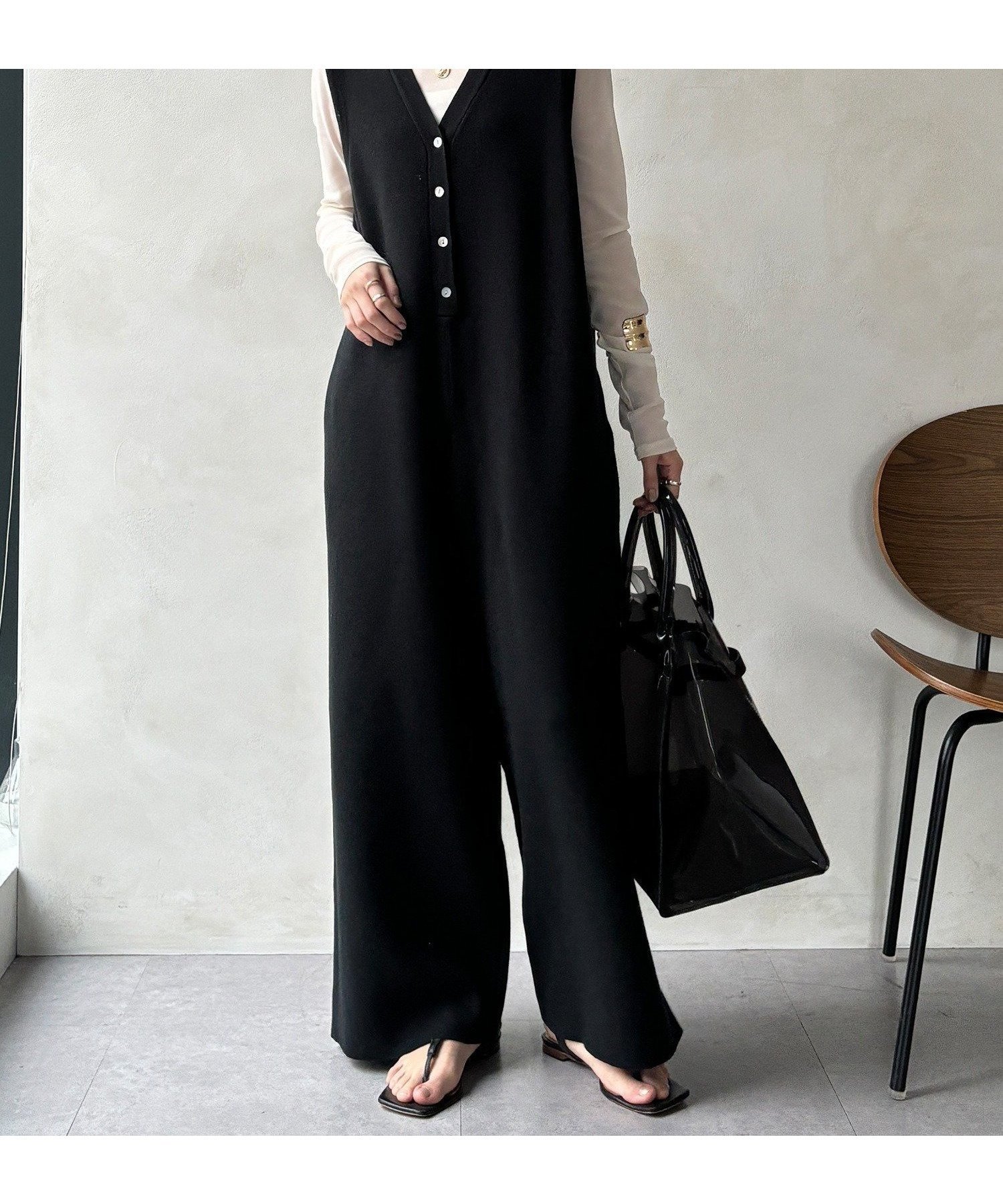 【ドゥドゥ/DouDou】の【WEB限定】フロントボタンニットオールインワン 人気、トレンドファッション・服の通販 founy(ファニー) 　ファッション　Fashion　レディースファッション　Fashion for Women　トップス・カットソー　Cut & Sew Tops　ニット　Knit Tops & Sweaters　ワンピース　Dresses　オールインワン・ワンピース　Dresses and Jumpsuits　シューズ　Shoes, Footwear　スニーカー　Sneakers, Trainers　スマート　Smart, Elegant　雑誌　Magazine, Fashion Magazine　フロント　Front, Front Design　リラックス　Relax, Relaxed Fit　ワイド　Wide, Wide Fit　S/S・春夏　SS, Spring/Summer, Warm Season　再入荷　Restock / Back in Stock　夏　Summer　2026年　2026　 other-1|ID: prp329100004822110 ipo3291000000035050101