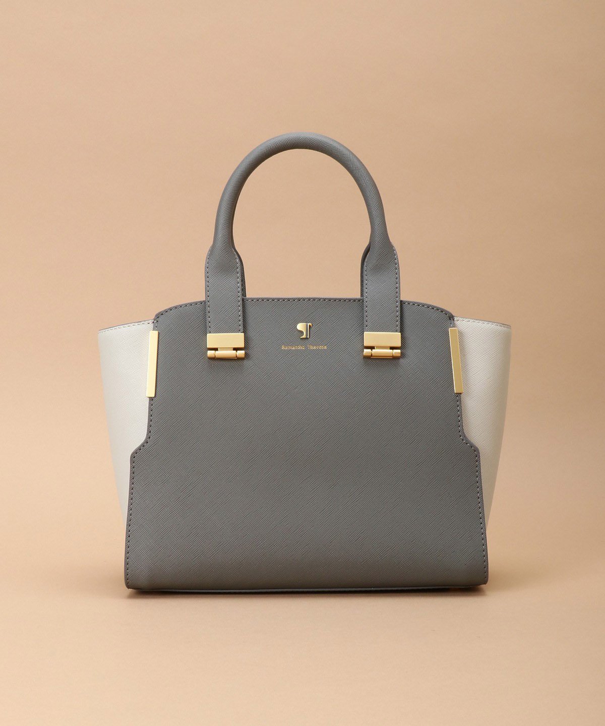 【サマンサタバサ/SamanTha Thavasa】のPomme d espoir ポムディスポワール バイカラーハンドルバッグ インテリア・キッズ・メンズ・レディースファッション・服の通販 founy(ファニー) 　ファッション　Fashion　レディースファッション　Fashion for Women　バッグ　Bags　シェイプ　Shape, Slim Fit　エレガント 上品　Elegant　定番　Standard, Basic Item　ダークグレー|ID: prp329100004822167 ipo3291000000035050580