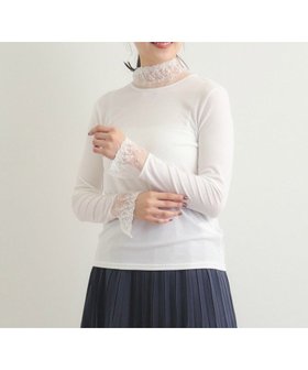 【ローラアシュレイ/LAURA ASHLEY】の【チュール付き】フライスカットソー 人気、トレンドファッション・服の通販 founy(ファニー) ファッション Fashion レディースファッション Fashion for Women トップス・カットソー Cut & Sew Tops カットソー・ベーシックTシャツ Cut-and-Sewn Tops / Stretch Tees & Basics なめらか Smooth, Silky Texture インナー Innerwear カットソー Cut and Sewn Top ジャケット Jacket, Outerwear スリット Slit, Slit Detail チュール Tulip, Tulip Motif レース Lace, Lace Fabric A/W・秋冬 Autumn/Winter |ID:prp329100004822209